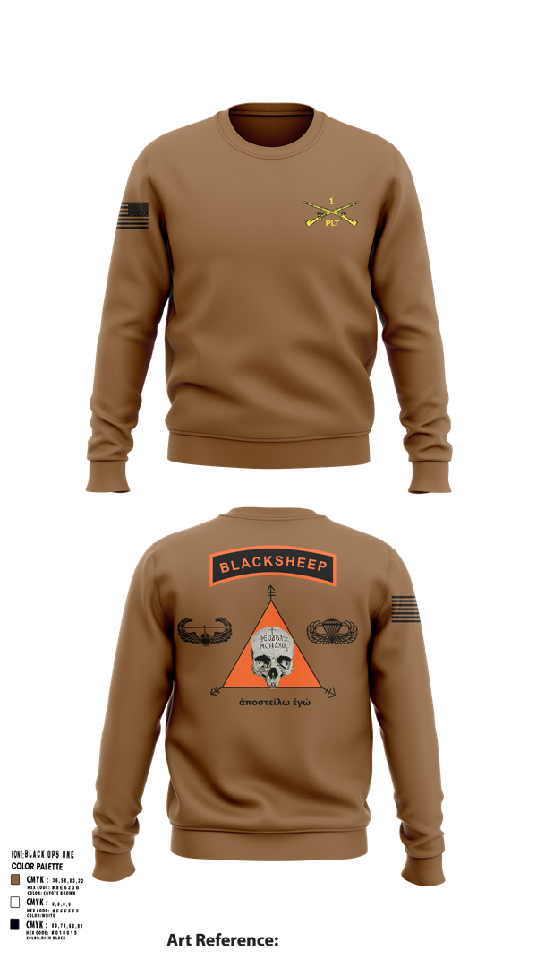 Crew Neck Sweatshirt, 1st PLT B Co 1-173IN, , Teamtime, Team time, sublimation, custom sports apparel, team uniforms, spirit wear, spiritwear, sports uniforms, custom shirts, team store, custom team store, fundraiser sports, apparel fundraiser