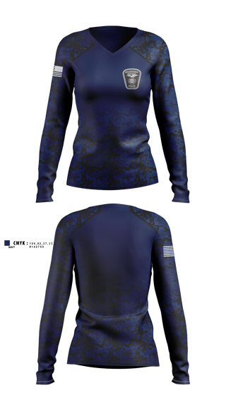 Womens Long Sleeve Vneck Shirt, Broadview Heights Police, Police, Teamtime, Team time, sublimation, custom sports apparel, team uniforms, spirit wear, spiritwear, sports uniforms, custom shirts, team store, custom team store, fundraiser sports, apparel fundraiser