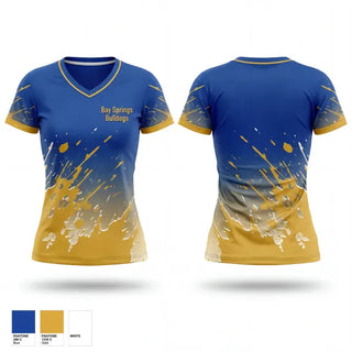 Womens Short Sleeve Vneck Shirt, Bay Springs Bulldogs, Baseball, Teamtime, Team time, sublimation, custom sports apparel, team uniforms, spirit wear, spiritwear, sports uniforms, custom shirts, team store, custom team store, fundraiser sports, apparel fundraiser