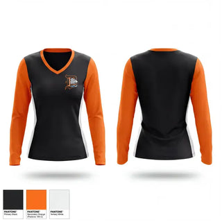Womens Long Sleeve Vneck Shirt, Davis Pirates, , Teamtime, Team time, sublimation, custom sports apparel, team uniforms, spirit wear, spiritwear, sports uniforms, custom shirts, team store, custom team store, fundraiser sports, apparel fundraiser