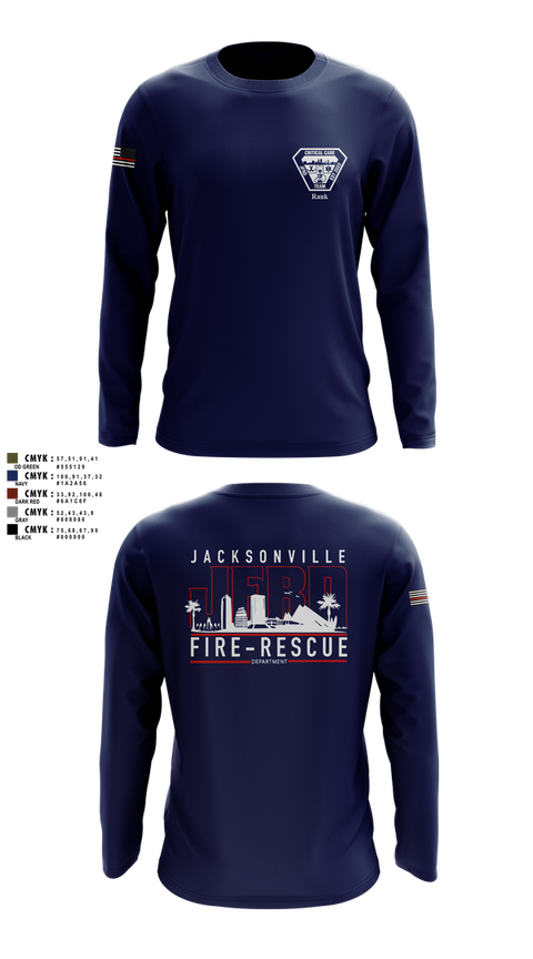 Long Sleeve Performance Shirt, JFRD Critical Care Team, Fire Department, Teamtime, Team time, sublimation, custom sports apparel, team uniforms, spirit wear, spiritwear, sports uniforms, custom shirts, team store, custom team store, fundraiser sports, apparel fundraiser