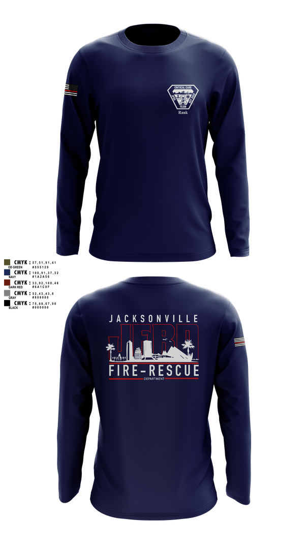 Long Sleeve Performance Shirt, JFRD Critical Care Team, Fire Department, Teamtime, Team time, sublimation, custom sports apparel, team uniforms, spirit wear, spiritwear, sports uniforms, custom shirts, team store, custom team store, fundraiser sports, apparel fundraiser
