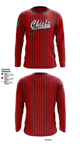 Long Sleeve Performance Shirt, Chiefs, Baseball, Teamtime, Team time, sublimation, custom sports apparel, team uniforms, spirit wear, spiritwear, sports uniforms, custom shirts, team store, custom team store, fundraiser sports, apparel fundraiser