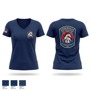 Womens Short Sleeve Vneck Shirt, Cooksville, Fire Department, Teamtime, Team time, sublimation, custom sports apparel, team uniforms, spirit wear, spiritwear, sports uniforms, custom shirts, team store, custom team store, fundraiser sports, apparel fundraiser