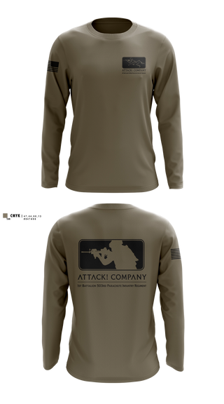 Long Sleeve Performance Shirt, Attack Company, Army, Teamtime, Team time, sublimation, custom sports apparel, team uniforms, spirit wear, spiritwear, sports uniforms, custom shirts, team store, custom team store, fundraiser sports, apparel fundraiser