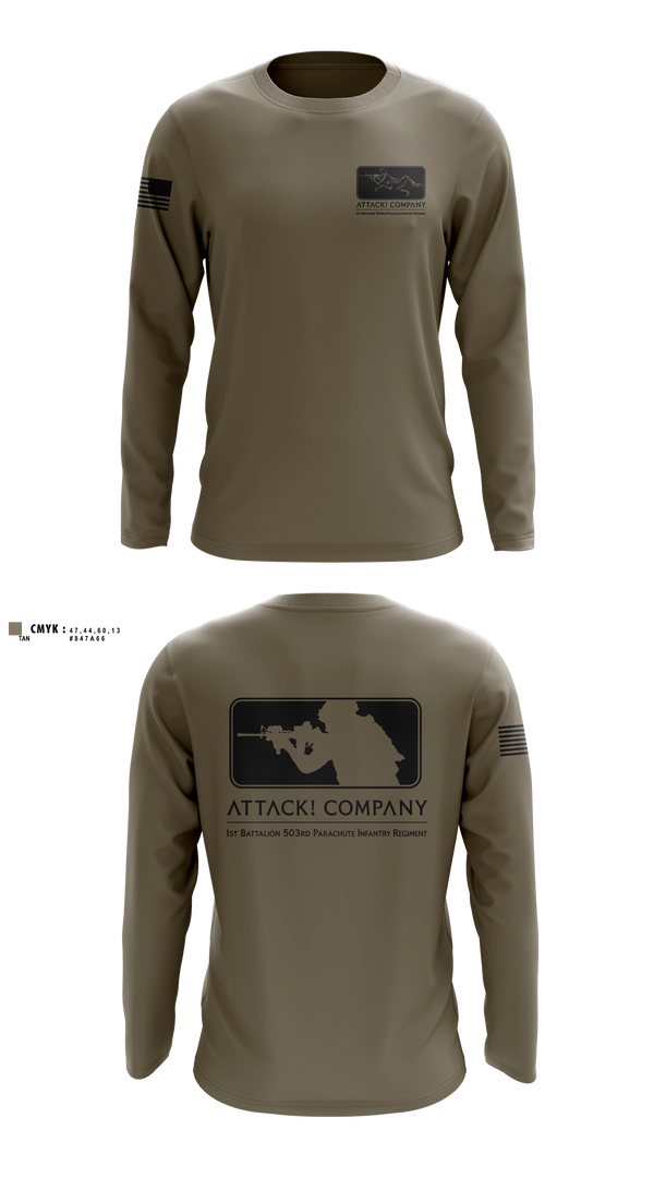Long Sleeve Performance Shirt, Attack Company, Army, Teamtime, Team time, sublimation, custom sports apparel, team uniforms, spirit wear, spiritwear, sports uniforms, custom shirts, team store, custom team store, fundraiser sports, apparel fundraiser