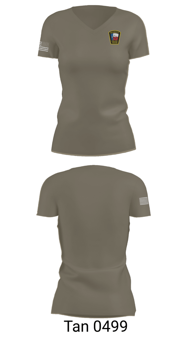 Womens Short Sleeve Vneck Shirt, Schertz PD, Police, Teamtime, Team time, sublimation, custom sports apparel, team uniforms, spirit wear, spiritwear, sports uniforms, custom shirts, team store, custom team store, fundraiser sports, apparel fundraiser