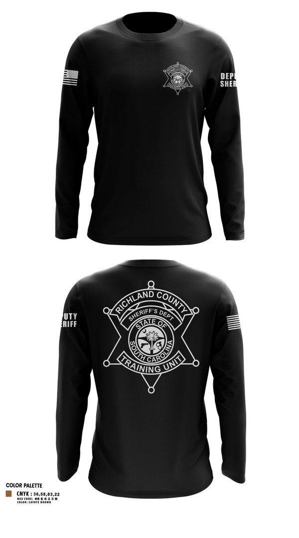 Long Sleeve Performance Shirt, Richland County Sheriff's Department Training Unit, Police, Teamtime, Team time, sublimation, custom sports apparel, team uniforms, spirit wear, spiritwear, sports uniforms, custom shirts, team store, custom team store, fundraiser sports, apparel fundraiser