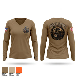 Womens Long Sleeve Vneck Shirt, Carnage Company, Army, Teamtime, Team time, sublimation, custom sports apparel, team uniforms, spirit wear, spiritwear, sports uniforms, custom shirts, team store, custom team store, fundraiser sports, apparel fundraiser