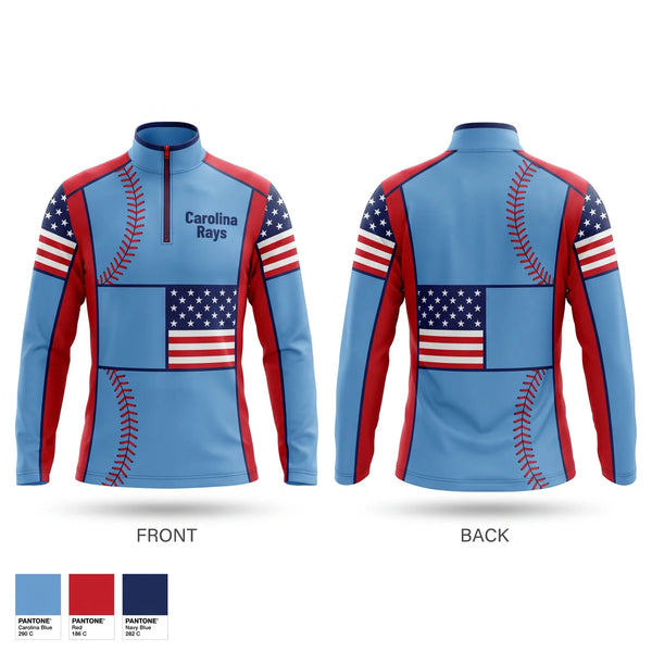 Quarter Zip Jacket, Carolina Rays, Baseball, Teamtime, Team time, sublimation, custom sports apparel, team uniforms, spirit wear, spiritwear, sports uniforms, custom shirts, team store, custom team store, fundraiser sports, apparel fundraiser