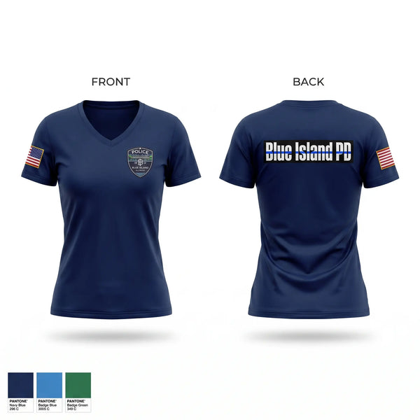 Womens Short Sleeve Vneck Shirt, Blue Island Police Department, Police, Teamtime, Team time, sublimation, custom sports apparel, team uniforms, spirit wear, spiritwear, sports uniforms, custom shirts, team store, custom team store, fundraiser sports, apparel fundraiser