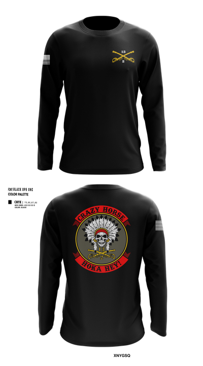 C TROOP 2/13 CAV 77339445 Long Sleeve Performance Shirt 1