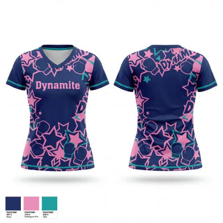 Womens Short Sleeve Vneck Shirt, Dynamite, Softball, Teamtime, Team time, sublimation, custom sports apparel, team uniforms, spirit wear, spiritwear, sports uniforms, custom shirts, team store, custom team store, fundraiser sports, apparel fundraiser