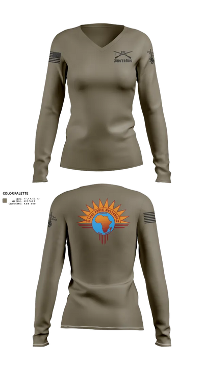 Task Force Bastards 71335130 Women's Long Sleeve V-neck Shirt - 122