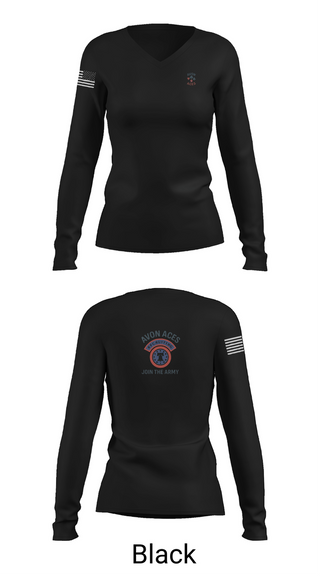 Womens Long Sleeve Vneck Shirt, Avon Indiana Recruiting Station, Army, Teamtime, Team time, sublimation, custom sports apparel, team uniforms, spirit wear, spiritwear, sports uniforms, custom shirts, team store, custom team store, fundraiser sports, apparel fundraiser