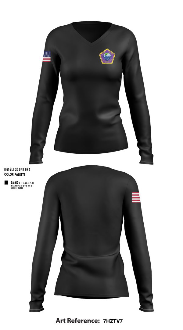 Womens Long Sleeve Vneck Shirt, Joint mortuary Affairs Department, , Teamtime, Team time, sublimation, custom sports apparel, team uniforms, spirit wear, spiritwear, sports uniforms, custom shirts, team store, custom team store, fundraiser sports, apparel fundraiser
