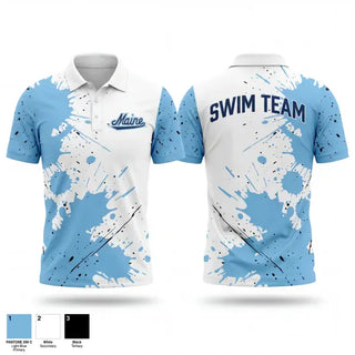 Short Sleeve Performance Polo, Umaine Club Swim, Swimming, Teamtime, Team time, sublimation, custom sports apparel, team uniforms, spirit wear, spiritwear, sports uniforms, custom shirts, team store, custom team store, fundraiser sports, apparel fundraiser