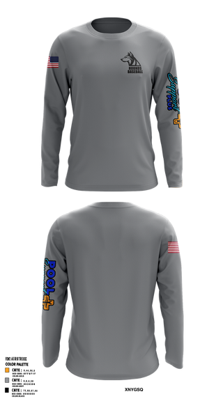 Long Sleeve Performance Shirt, Hounds, Baseball, Teamtime, Team time, sublimation, custom sports apparel, team uniforms, spirit wear, spiritwear, sports uniforms, custom shirts, team store, custom team store, fundraiser sports, apparel fundraiser