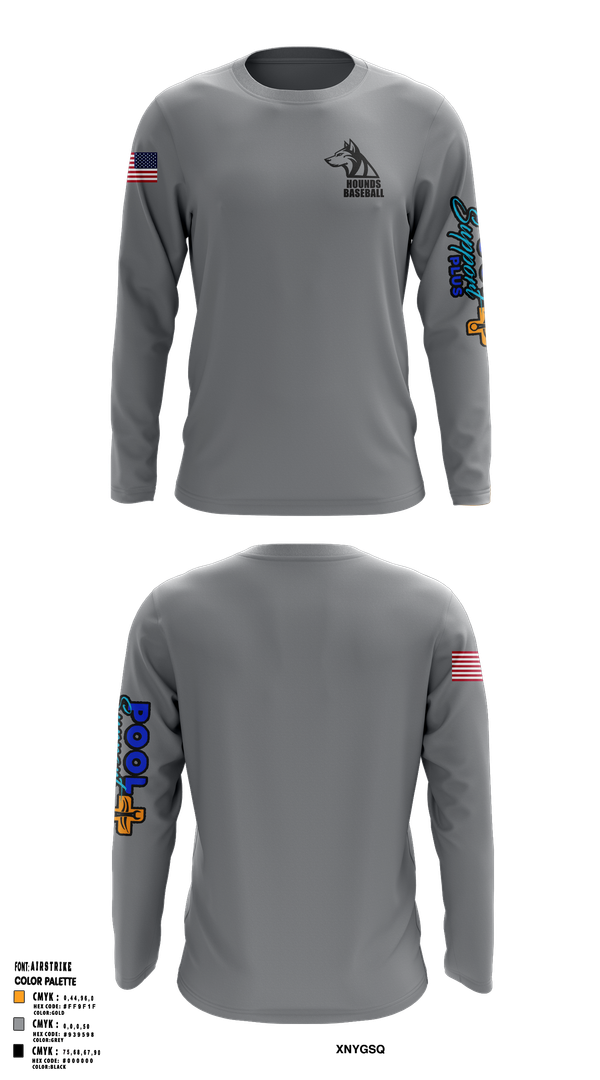 Long Sleeve Performance Shirt, Hounds, Baseball, Teamtime, Team time, sublimation, custom sports apparel, team uniforms, spirit wear, spiritwear, sports uniforms, custom shirts, team store, custom team store, fundraiser sports, apparel fundraiser