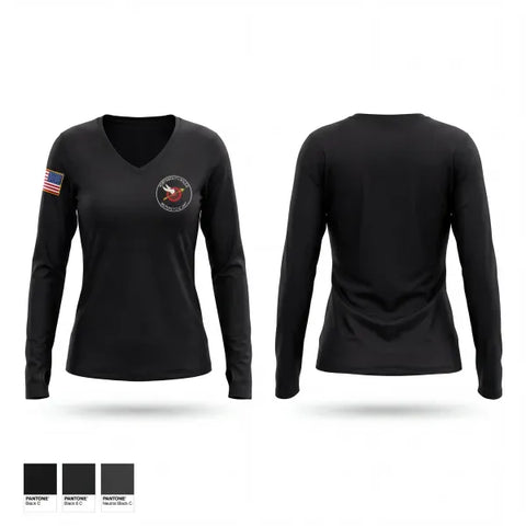 Womens Long Sleeve Vneck Shirt, Portsmouth PD, Police, Teamtime, Team time, sublimation, custom sports apparel, team uniforms, spirit wear, spiritwear, sports uniforms, custom shirts, team store, custom team store, fundraiser sports, apparel fundraiser