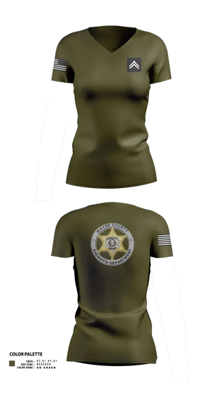 Womens Short Sleeve Vneck Shirt, Wayne County Sheriff’s Department, Police, Teamtime, Team time, sublimation, custom sports apparel, team uniforms, spirit wear, spiritwear, sports uniforms, custom shirts, team store, custom team store, fundraiser sports, apparel fundraiser