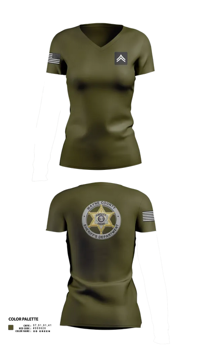 Wayne County Sheriff’s Department 8145507 Women's Short Sleeve V-neck Shirt - 2