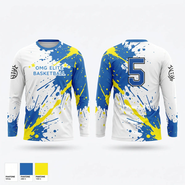 Long Sleeve Performance Shirt, OMG ELITE, Men's Basketball, Teamtime, Team time, sublimation, custom sports apparel, team uniforms, spirit wear, spiritwear, sports uniforms, custom shirts, team store, custom team store, fundraiser sports, apparel fundraiser