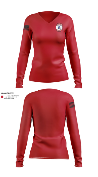 Womens Long Sleeve Vneck Shirt, Wpns co 2/1 dragon plt, Marines, Teamtime, Team time, sublimation, custom sports apparel, team uniforms, spirit wear, spiritwear, sports uniforms, custom shirts, team store, custom team store, fundraiser sports, apparel fundraiser