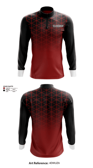 Quarter Zip Jacket, Va bandits, Men's Basketball, Teamtime, Team time, sublimation, custom sports apparel, team uniforms, spirit wear, spiritwear, sports uniforms, custom shirts, team store, custom team store, fundraiser sports, apparel fundraiser