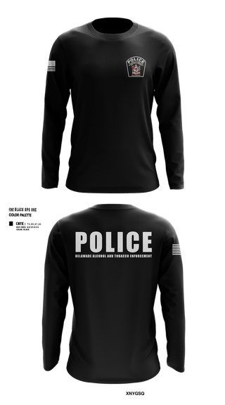 Long Sleeve Performance Shirt, Delaware Alcohol and Tobacco Enforcement, Police, Teamtime, Team time, sublimation, custom sports apparel, team uniforms, spirit wear, spiritwear, sports uniforms, custom shirts, team store, custom team store, fundraiser sports, apparel fundraiser