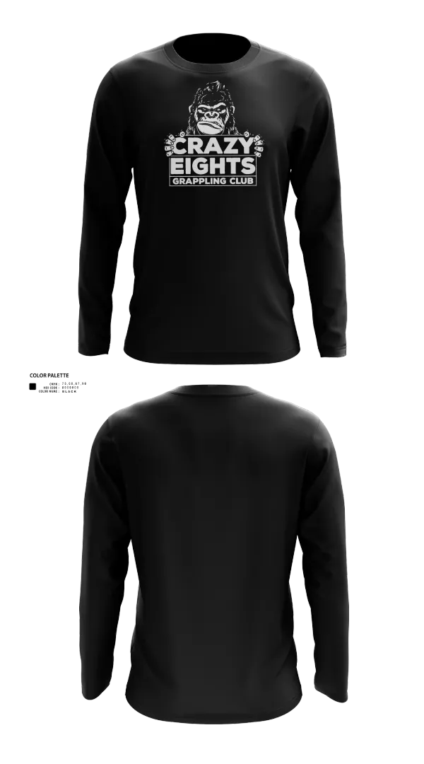 Long Sleeve Performance Shirt, Crazy Eights Grappling Club, Wrestling, Teamtime, Team time, sublimation, custom sports apparel, team uniforms, spirit wear, spiritwear, sports uniforms, custom shirts, team store, custom team store, fundraiser sports, apparel fundraiser