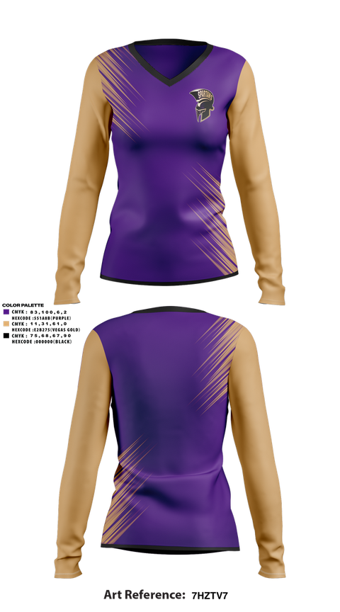 Womens Long Sleeve Vneck Shirt, Spartans, Softball, Teamtime, Team time, sublimation, custom sports apparel, team uniforms, spirit wear, spiritwear, sports uniforms, custom shirts, team store, custom team store, fundraiser sports, apparel fundraiser