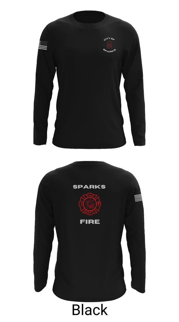 Long Sleeve Performance Shirt, Sparks Fire Department, Fire Department, Teamtime, Team time, sublimation, custom sports apparel, team uniforms, spirit wear, spiritwear, sports uniforms, custom shirts, team store, custom team store, fundraiser sports, apparel fundraiser