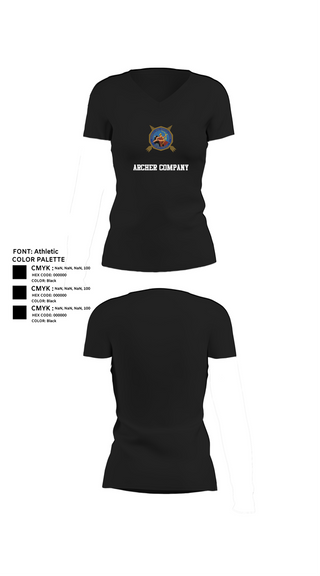 Womens Short Sleeve Vneck Shirt, Archer Company, , Teamtime, Team time, sublimation, custom sports apparel, team uniforms, spirit wear, spiritwear, sports uniforms, custom shirts, team store, custom team store, fundraiser sports, apparel fundraiser