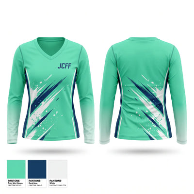 JCFF Women's Long Sleeve V-neck Shirt - 1