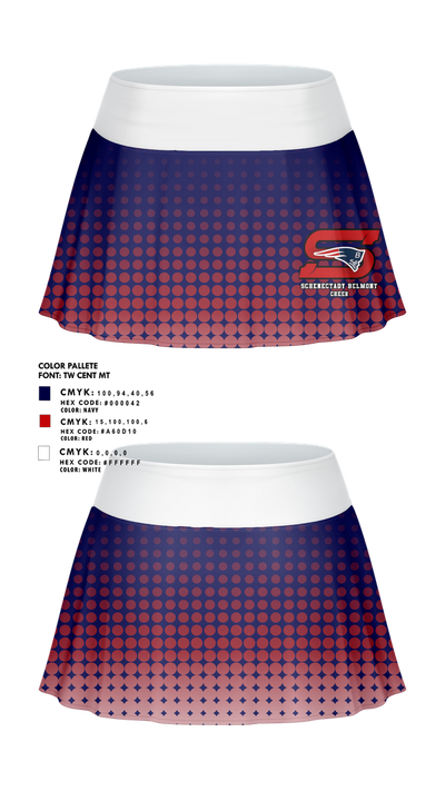 Schenectady Belmont Football & Cheer 31976871 Skort - 1