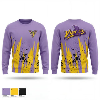 Crew Neck Sweatshirt, Vipers, Baseball, Teamtime, Team time, sublimation, custom sports apparel, team uniforms, spirit wear, spiritwear, sports uniforms, custom shirts, team store, custom team store, fundraiser sports, apparel fundraiser