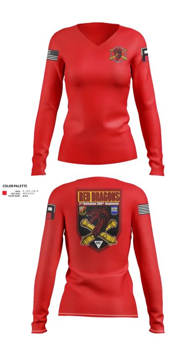 2-306th FAR 32661522 Women's Long Sleeve V-neck Shirt - 23