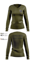 Livingston Co Sheriff K9 Women's Long Sleeve V-neck Shirt - 9