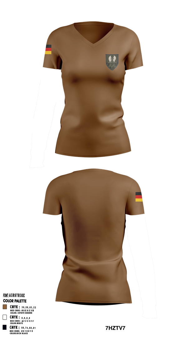 Womens Short Sleeve Vneck Shirt, 4./PuPiBtl.1 FFB Zg., , Teamtime, Team time, sublimation, custom sports apparel, team uniforms, spirit wear, spiritwear, sports uniforms, custom shirts, team store, custom team store, fundraiser sports, apparel fundraiser