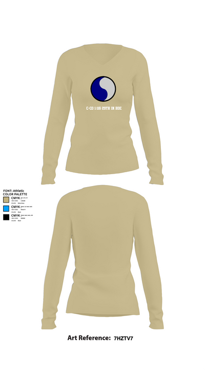 C-Co 1/116 29th IN BDE 88691555 Women's Long Sleeve V-neck Shirt - 82