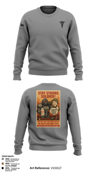 Crew Neck Sweatshirt, HHB 5-5 ADA Hippocratic Steel, Army, Teamtime, Team time, sublimation, custom sports apparel, team uniforms, spirit wear, spiritwear, sports uniforms, custom shirts, team store, custom team store, fundraiser sports, apparel fundraiser