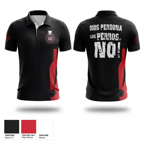 Short Sleeve Performance Polo, PERROS DEL MAL FC, Men's Soccer, Teamtime, Team time, sublimation, custom sports apparel, team uniforms, spirit wear, spiritwear, sports uniforms, custom shirts, team store, custom team store, fundraiser sports, apparel fundraiser