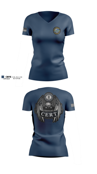 Womens Short Sleeve Vneck Shirt, Kentucky Department of Corrections, Police, Teamtime, Team time, sublimation, custom sports apparel, team uniforms, spirit wear, spiritwear, sports uniforms, custom shirts, team store, custom team store, fundraiser sports, apparel fundraiser