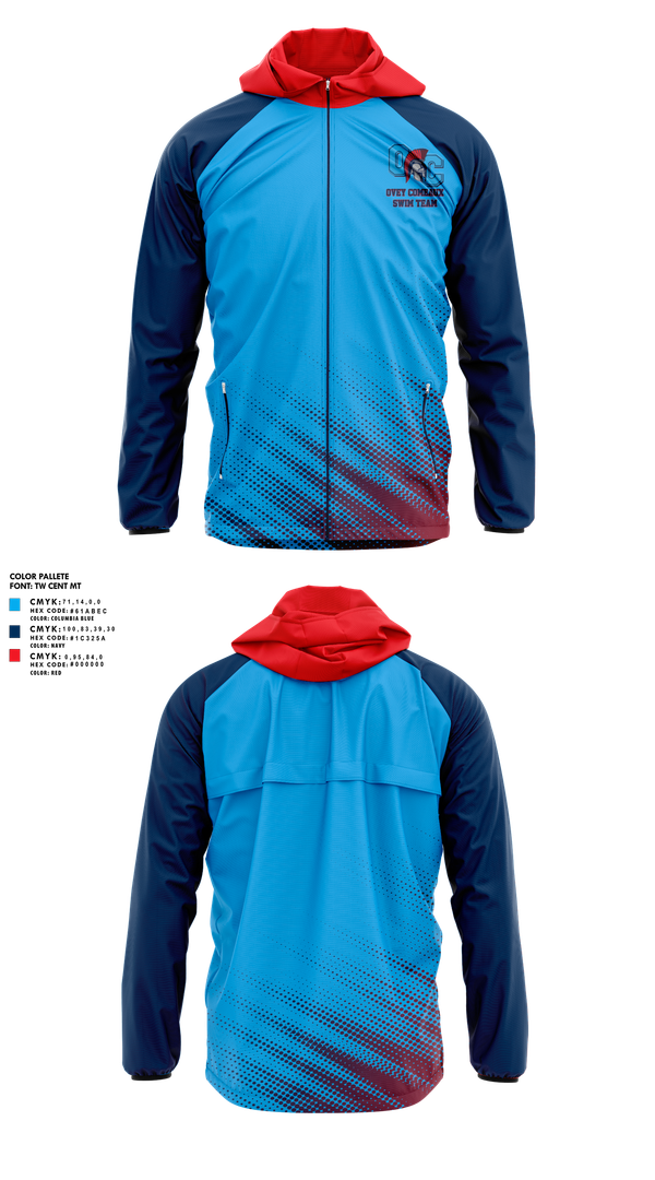 Windbreaker, Ovey Comeaux Swimming, Swimming, Teamtime, Team time, sublimation, custom sports apparel, team uniforms, spirit wear, spiritwear, sports uniforms, custom shirts, team store, custom team store, fundraiser sports, apparel fundraiser
