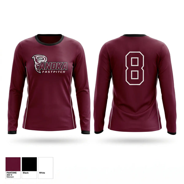 Long Sleeve Performance Shirt, Anoka Tornadoes, Softball, Teamtime, Team time, sublimation, custom sports apparel, team uniforms, spirit wear, spiritwear, sports uniforms, custom shirts, team store, custom team store, fundraiser sports, apparel fundraiser
