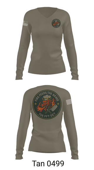 Womens Long Sleeve Vneck Shirt, 756th QM DET FFT, Army, Teamtime, Team time, sublimation, custom sports apparel, team uniforms, spirit wear, spiritwear, sports uniforms, custom shirts, team store, custom team store, fundraiser sports, apparel fundraiser