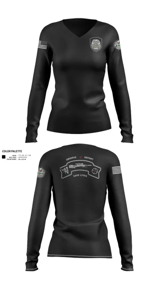 Womens Long Sleeve Vneck Shirt, ECF Sniper teamECF Sniper team, Police, Teamtime, Team time, sublimation, custom sports apparel, team uniforms, spirit wear, spiritwear, sports uniforms, custom shirts, team store, custom team store, fundraiser sports, apparel fundraiser