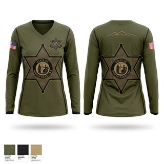 Womens Long Sleeve Vneck Shirt, Cherokee County Sheriffs Office Narcotics Division, Police, Teamtime, Team time, sublimation, custom sports apparel, team uniforms, spirit wear, spiritwear, sports uniforms, custom shirts, team store, custom team store, fundraiser sports, apparel fundraiser