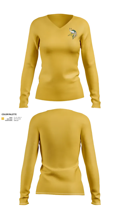 Northland Vikings 87939823 Women's Long Sleeve V-neck Shirt - 21
